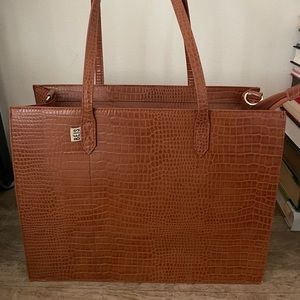 Beis Mini Work Tote - Cognac Croc